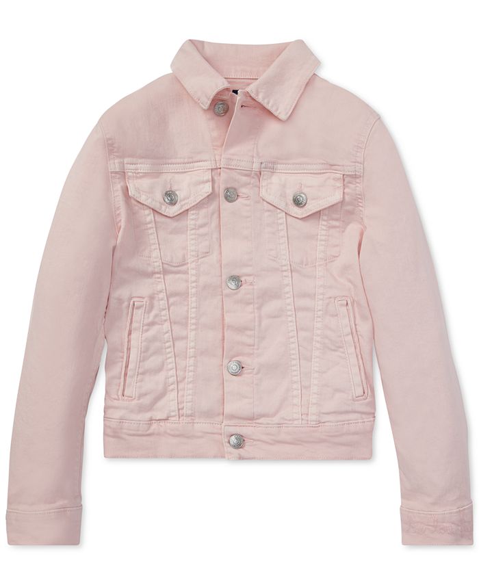 Polo Ralph Lauren Little Girls Pink Pony Denim Trucker Jacket - Macy's