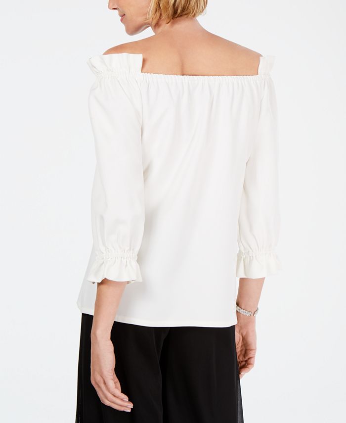 MSK Rhinestone-Brooch Off-The-Shoulder Top - Macy's