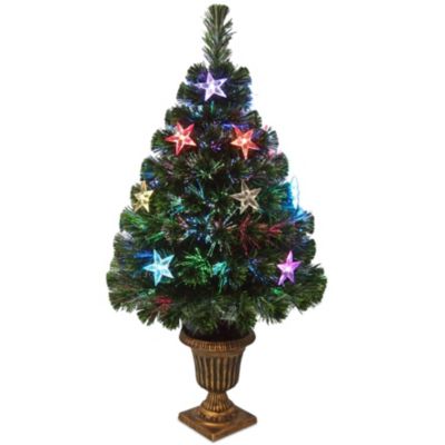 National Tree Company - National Tree 36" Fiber Optic Evergreen Tree with Star Decorations