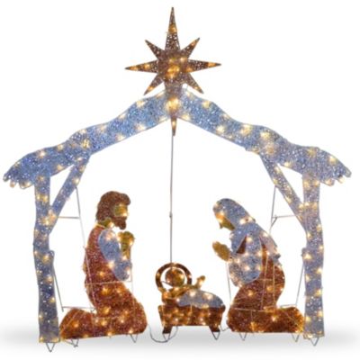 National Tree Company - 55" Nativity Scene with Clear Lights