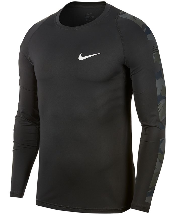 Nike Pro Camo-Sleeve Top - Macy's