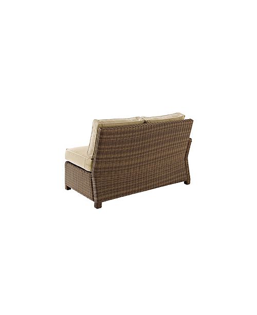 Crosley Bradenton Outdoor Wicker Sectional Left Corner Loveseat With Cushions & Reviews ...