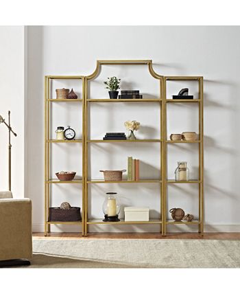 Crosley Furniture Escritorio De Cristal Aimee, Dorado Color Oro