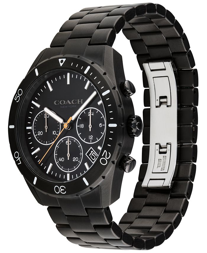 COACH Men's Chronograph Thompson Sport Black Stainless Steel Bracelet
