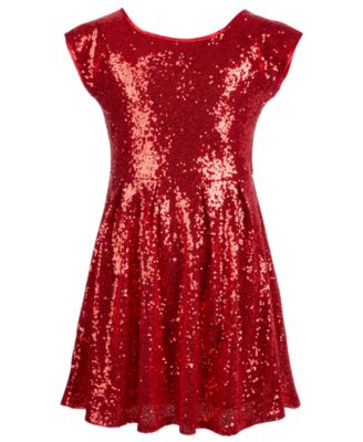 macys girls red dress