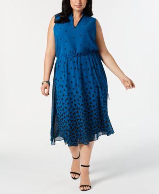 Anne Klein - Plus Size Drawstring-Waist Dress