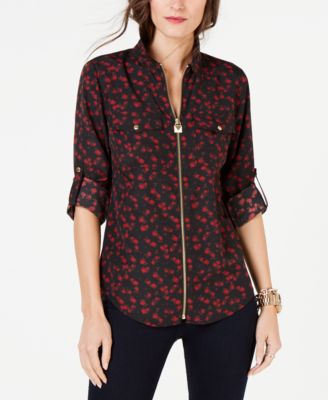 michael kors zip front shirt