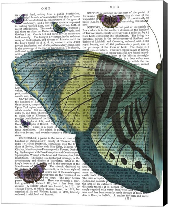 Metaverse Butterfly In Turquoise And Yellow A By Fab Funky Canvas Art ...