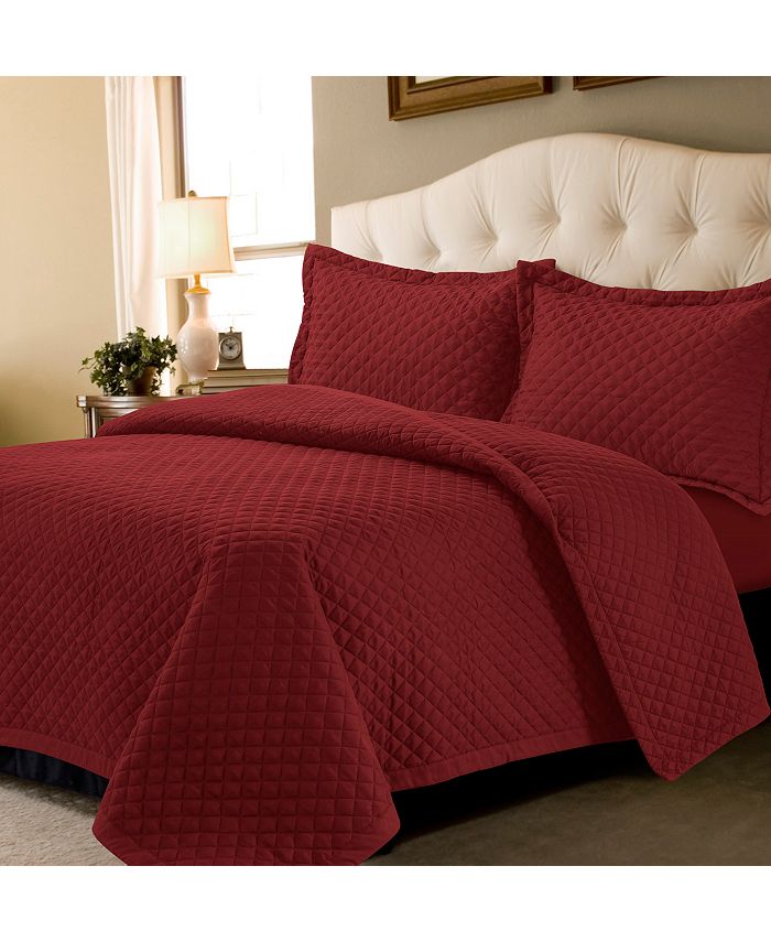 Tribeca Living Brisbane Microfiber Solid Oversized Quilt Set Macy's