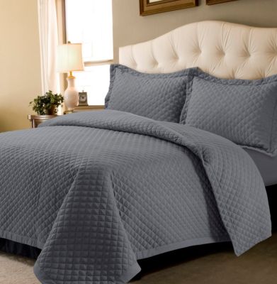 Brisbane Microfiber Solid Oversized Quilt Set, Twin