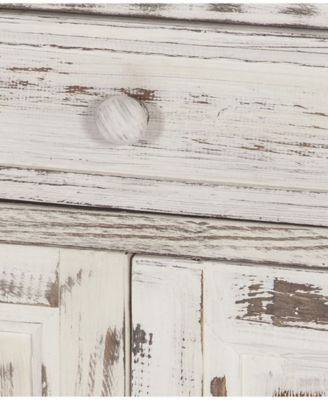 Country Cottage Accent Cabinet, White Antique Finish