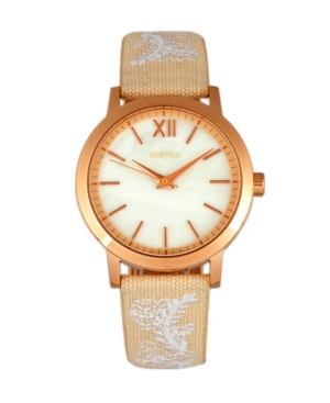image of Bertha Quartz Penelope Collection Cream And Eggshell Leather Watch 36Mm