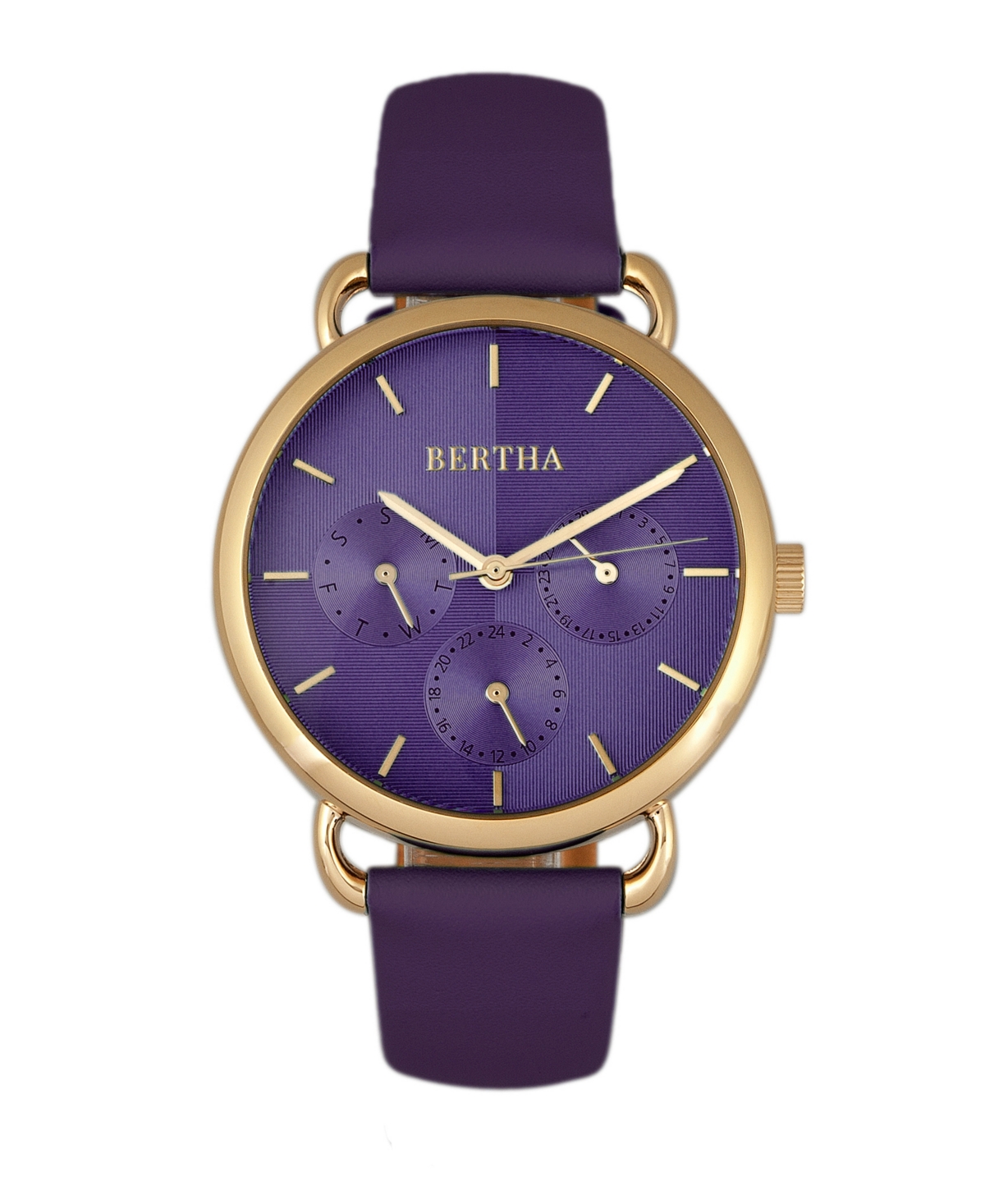 Bertha Quartz Gwen Collection Purple Leather Watch 36Mm