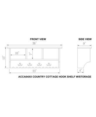 Country Cottage Coat Hooks with Storage Cubbies