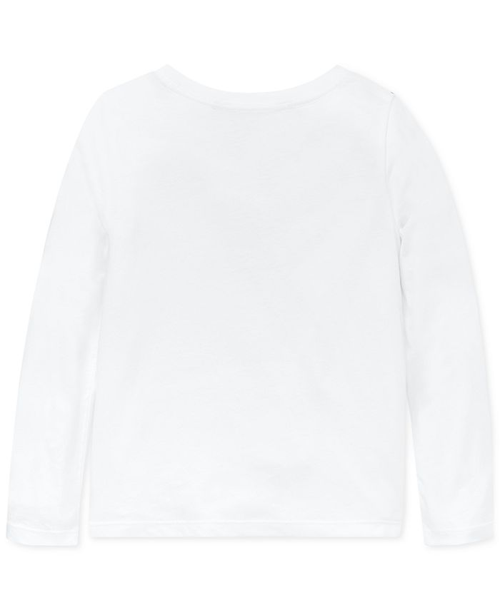 Polo Ralph Lauren Little Girls Holiday Bear Long-Sleeve Cotton T-Shirt ...