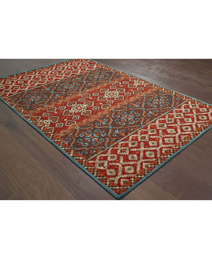 Tommy Bahama Home Jamison 53301 Red/Blue 5' x 8' Area Rug Macy's