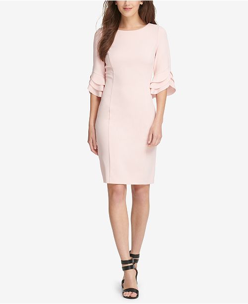 Dkny Triple Ruffle Sleeve Dress Created For Macy S Reviews