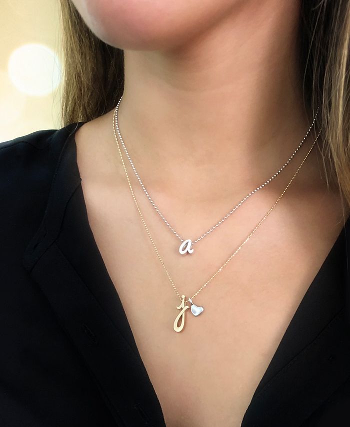 Alex Woo - Lowercase Initial 16" Pendant Necklace in Sterling Silver