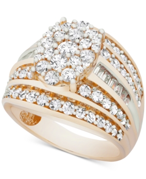 image of Diamond Oval Cluster Ring (2 ct. t.w.) Ring in 10k Gold
