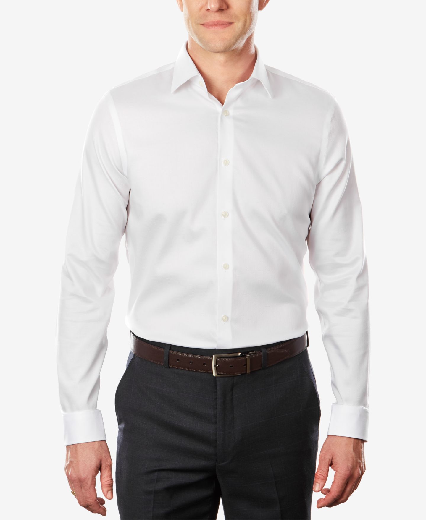 Мужская рубашка Michael Kors Comfort Stretch Dress Shirt, Regular & Slim Fit, цвет: Белый — фото 1