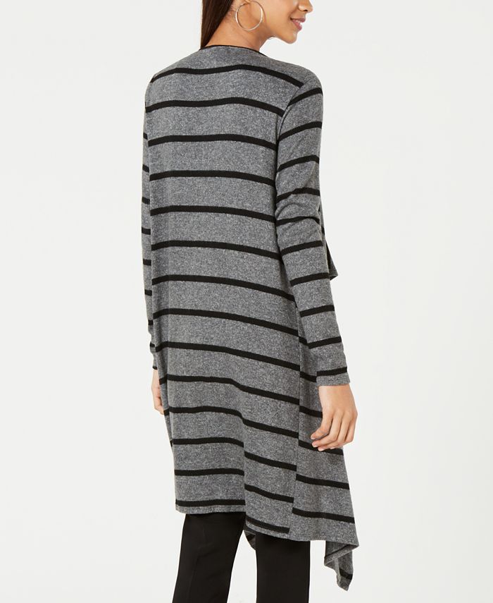 striped duster cardigan