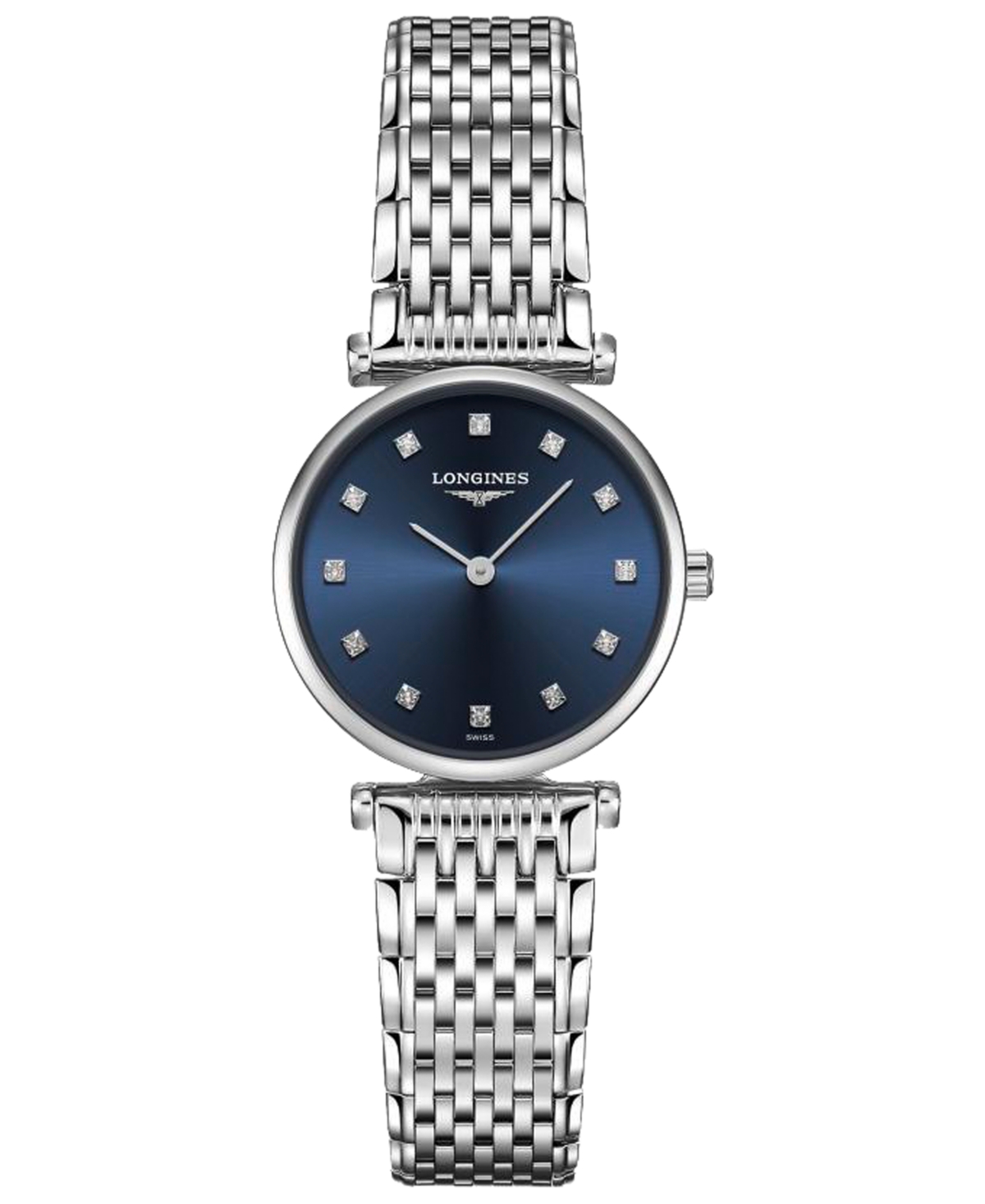 Longines Women's Swiss La Grande Classique De  Diamond-accent Stainless Steel Bracelet Watch 24mm In No Color