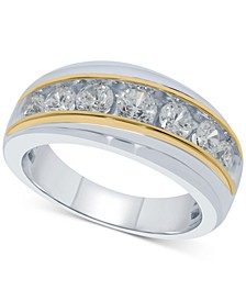 Men's Diamond Two-Tone Ring (1-1/2 ct. t.w.) in 10k White and Yellow Gold