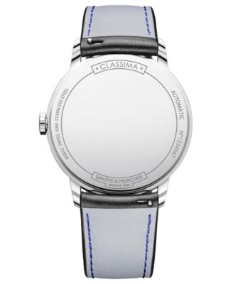 Men's Swiss Automatic Classima Black Leather Strap Watch 42mm