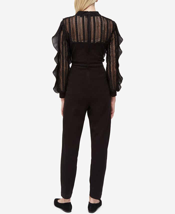French Connection Lace & Ruffle Jumpsuit - Macy's