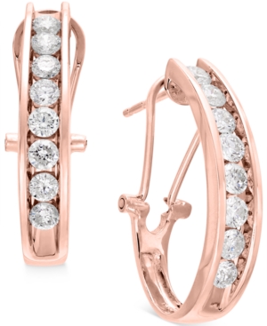 image of Diamond J Hoop Earrings (1 ct. t.w.) in 10k Gold, White Gold or Rose Gold