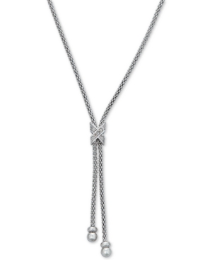 image of Diamond Lariat Necklace (1/8 ct. t.w.) in Sterling Silver, 20