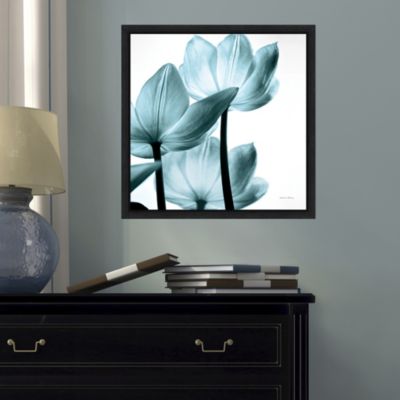 Translucent Tulips III Aqua by Debra Van Swearingen Canvas Framed Art