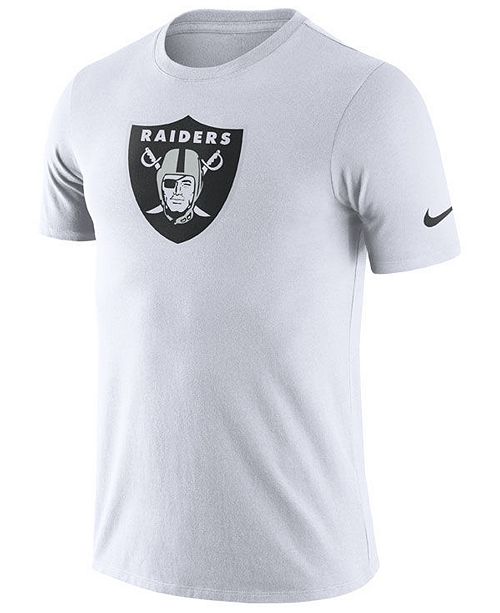 Nike Men S Oakland Raiders Dri Fit Cotton Essential Logo T Shirt
