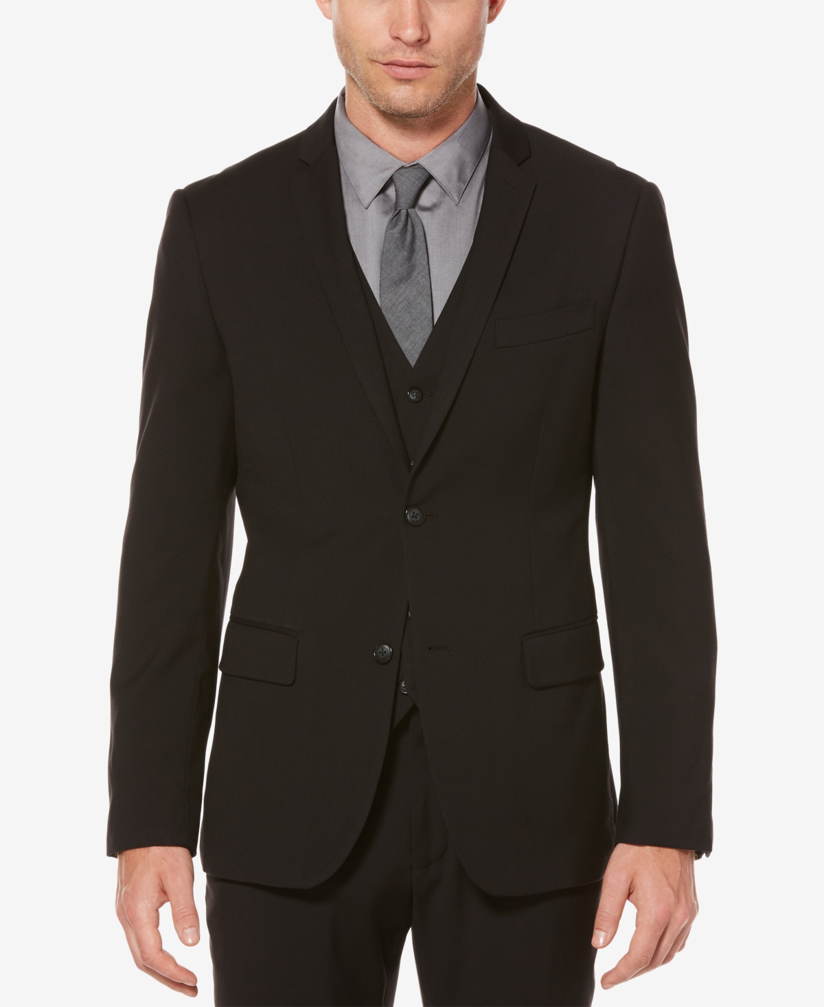 Men's Slim-Fit Suit Jacket - Charcoal