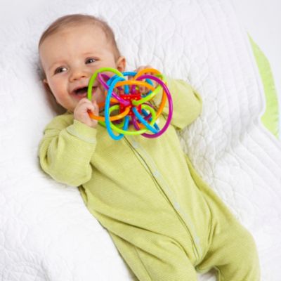 manhattan toy atom rattle & teether grasping activity baby toy