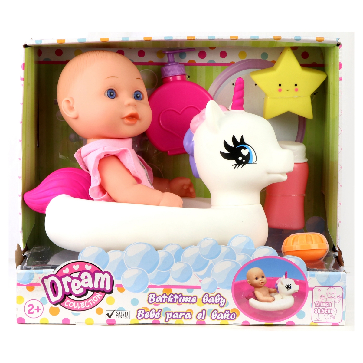 Redbox Dream Collection Bath Time 12 Inches Baby Doll With Unicorn Floatie In Multi