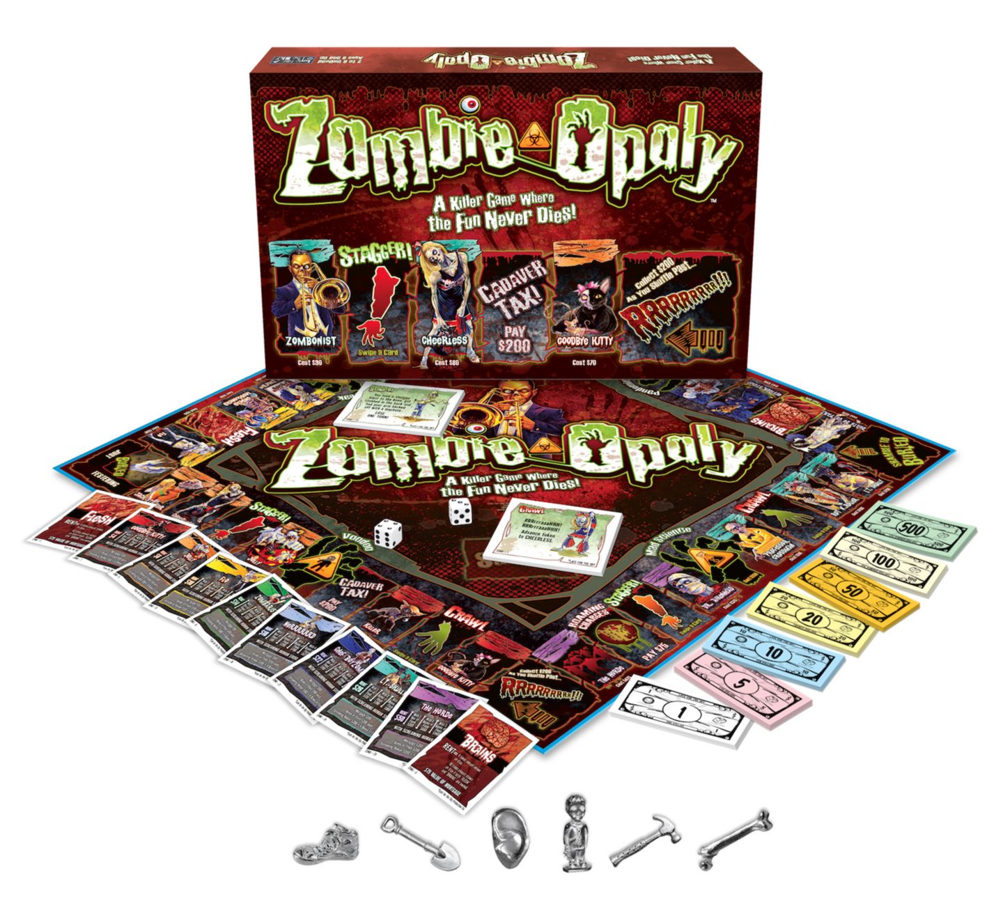 Детская настольная игра Late for the Sky Zombie-Opoly Game — фото 4