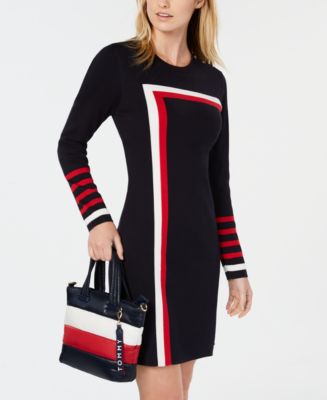 Tommy Hilfiger Racing Stripe Sweater Dress, Created for Macy's ...