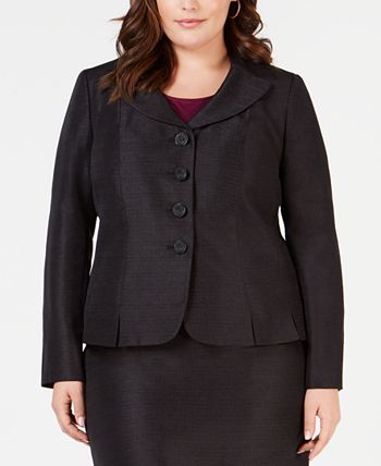 Le Suit Plus Size Four-Button Skirt Suit - Macy's