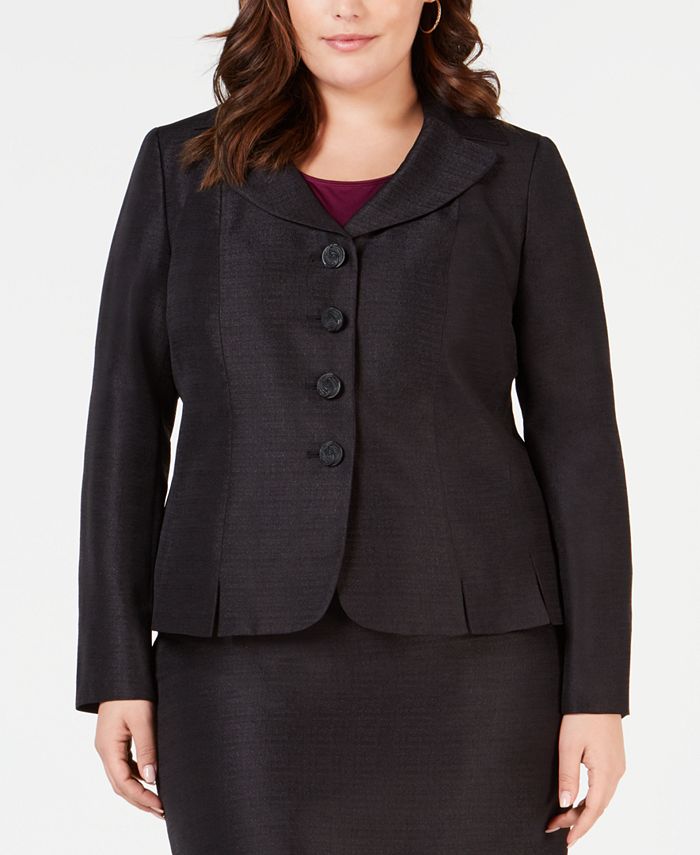 Le Suit Plus Size Four-Button Skirt Suit & Reviews - Wear to Work ...
