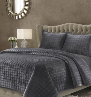 Tribeca Living - Florence Velvet Solid Oversized Quilt Sets