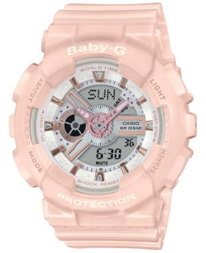 image of Baby-g Women-s Analog-Digital Blush Resin Strap Watch 43.4mm