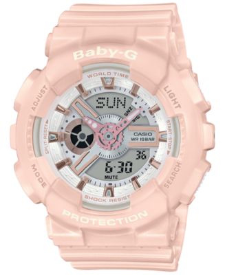 Baby-G Women's Analog-Digital Blush Resin Strap Watch 43.4mm - Macy's