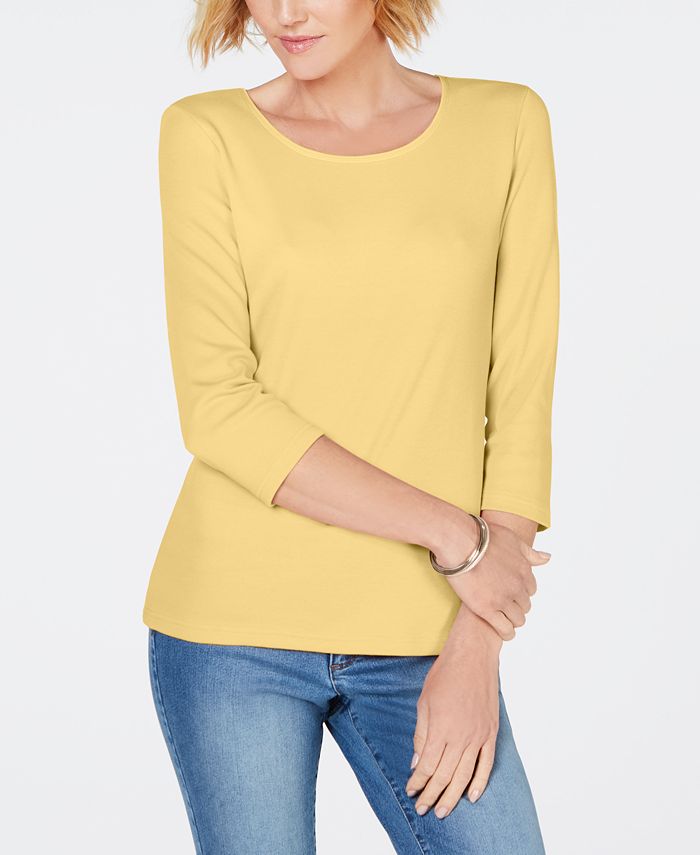 Karen Scott Cotton Scoop Neck Top main image 0