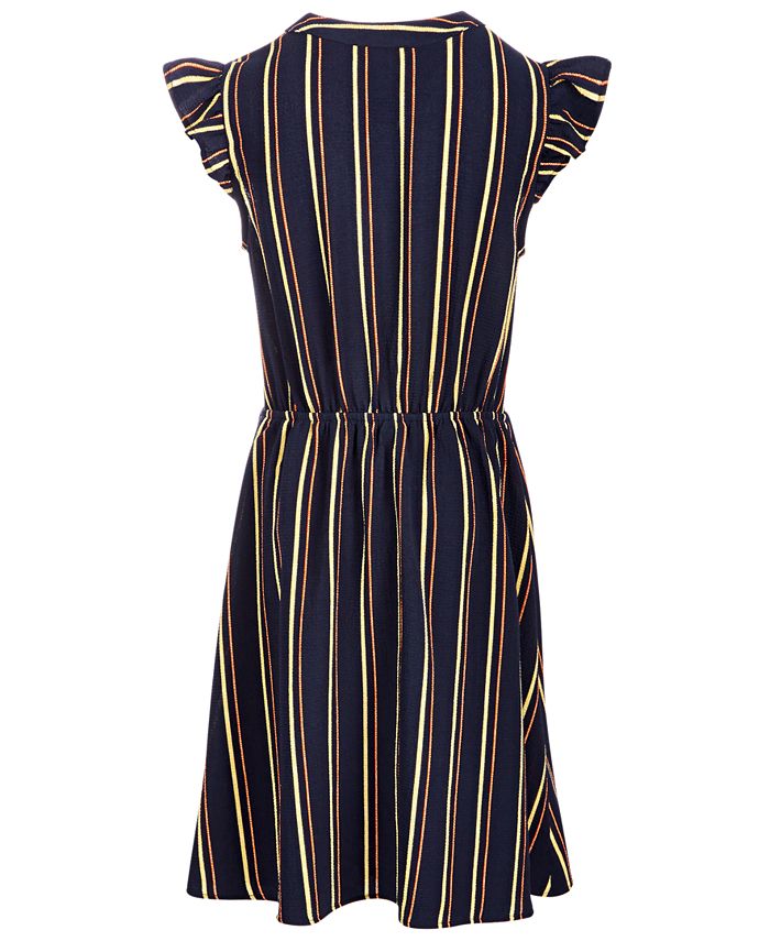 Monteau Big Girls Striped Tie-Front Dress - Macy's
