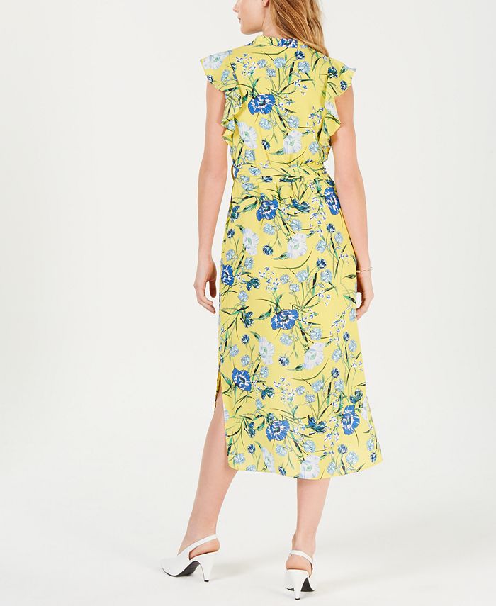 Maison Jules Printed Flutter-Sleeve Midi Dress, Created for Macy's - Macy's