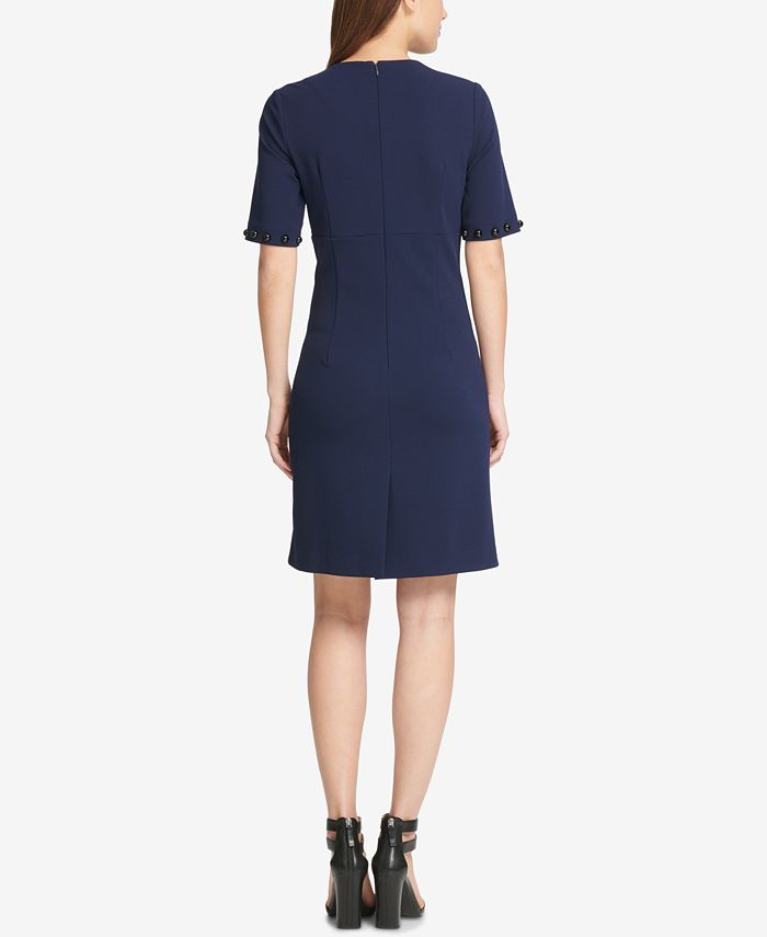 DKNY Studded Scuba A-Line Dress, Created for Macy's - Macy's