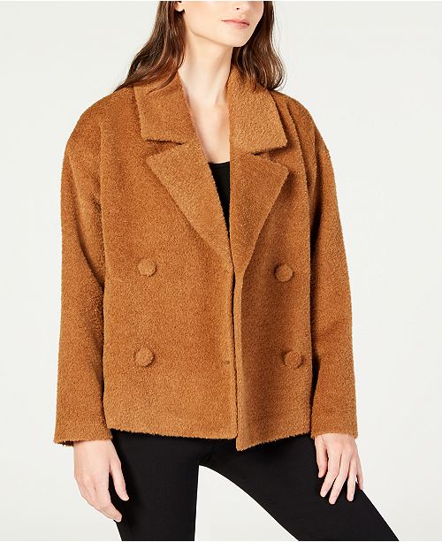 Eileen Fisher Wool Notched-Collar Short Jacket, Regular & Petite ...