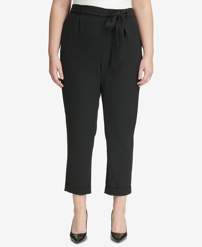 Calvin Klein Plus Size Paperbag Pants Macy's