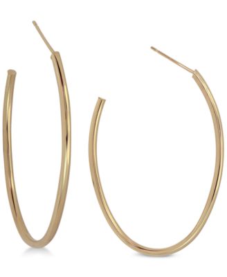 Macy's Polished Hoop Earrings In 10k Gold - Macy's